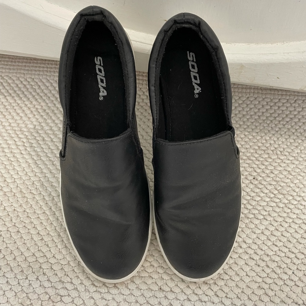 Soda Black Slipon Shoes Size 6.5